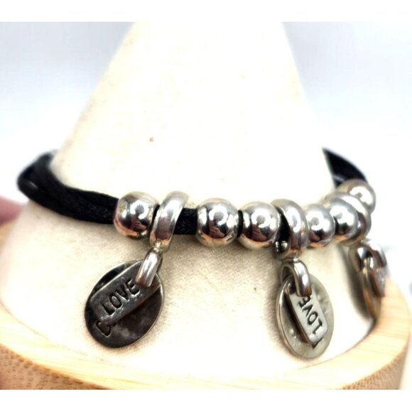 Faith, Dream Believe Cham Bracelet On Silk Cord, Toggle Clasp - Picture 2 of 4